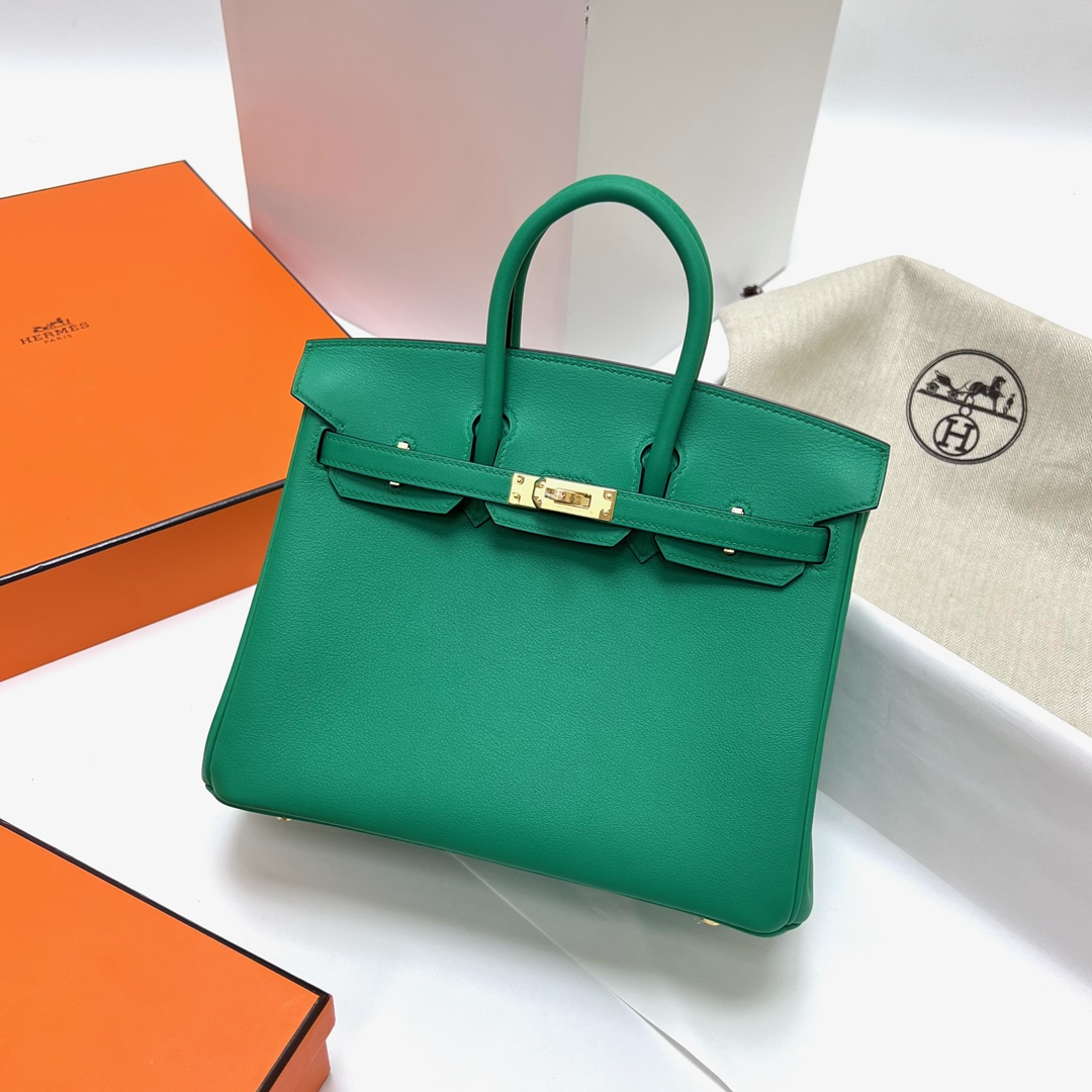 에르메스 버킨백25 벨벳그린 금장 스위프트